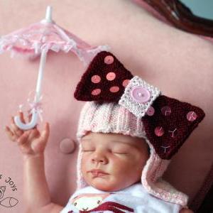 Born Girl Baby Peruke Hat Knitting Pattern.