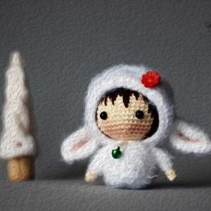 White Sheep Doll. Tanoshi Series - Pdf Crochet..