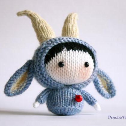 Blue Goat Doll. Tanoshi Series Toy. The Simbol Of..