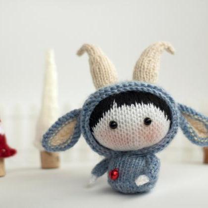 Blue Goat Doll. Tanoshi Series Toy. The Simbol Of..