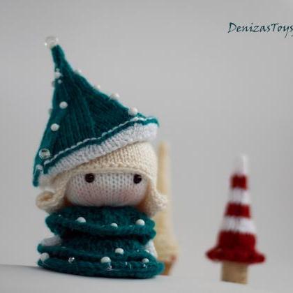 Small Doll In The Christmas Tree Dress. Toy From..