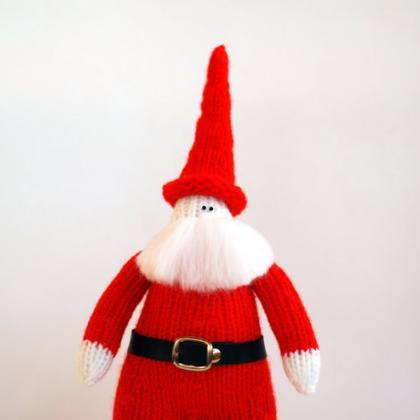 Santa Claus Knitted Toy. Christmas Decoration...