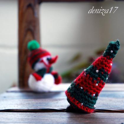 Set Of 2 Christmas Crocheted Toys: Snowman And..