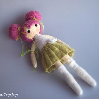 Bubble Doll - Pdf Knitting Pattern. Knitted Round. Bead Jointed Doll ...