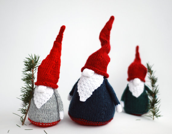 3 Gnomes - Pdf Knitting Patterns. Christmas Ornament. Year Ornament.