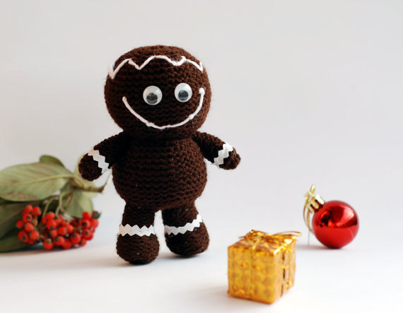 Gingerbread Man. Knitted Toy. Year Gift. Christmas Decoration. Year Decoration.