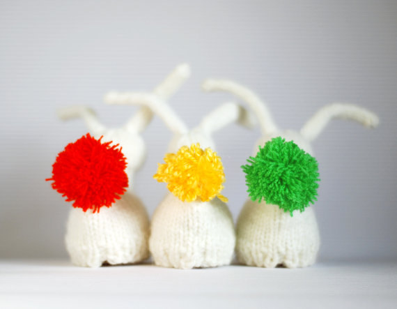 3 Rabbits For Keeping Warm Breakfast Eggs. Eco Friendly. Easter Decoration. Cozy Home. Easter