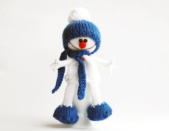 Lovely And Sweet Snowman In The Blue Hat And Scarf For Keeping Warm Breakfast Egg. Egg Cozy. Funny Breakfast. Year Decoration.