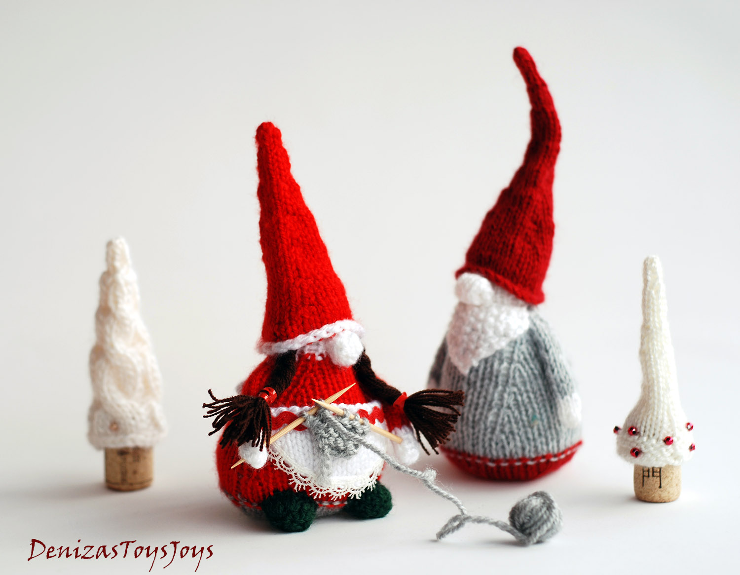 Couple Of Gnomes Pdf Knitting Patterns Christmas Ornament New Year Ornament